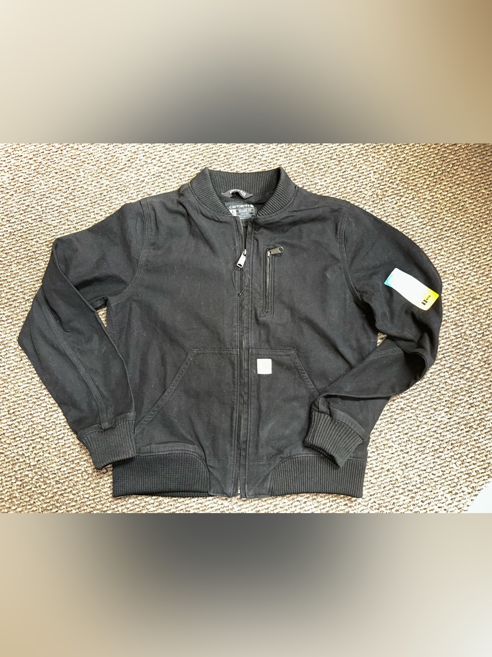 New Carhartt Ladies Rugged Flex Canvas Jacket Black Relaxed Fit S(4-6) NWT